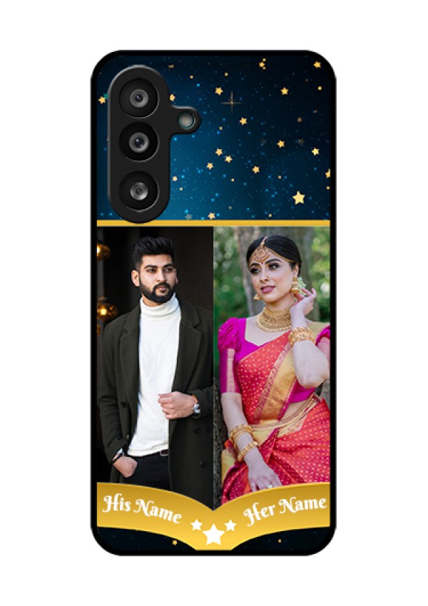 Samsung Galaxy F56 5G Custom Glass Phone Case - Galaxy Stars Backdrop Design