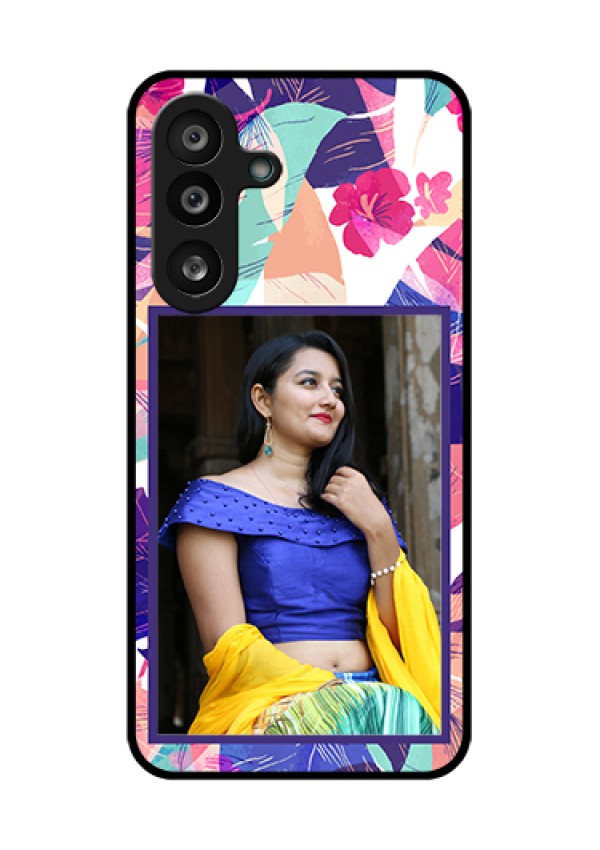 Samsung Galaxy F56 5G Custom Glass Phone Case - Abstract Floral Design