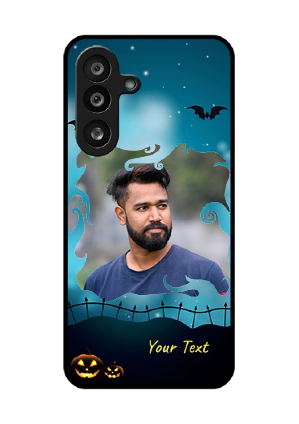Samsung Galaxy F56 5G Custom Glass Phone Case - Halloween Frame Design