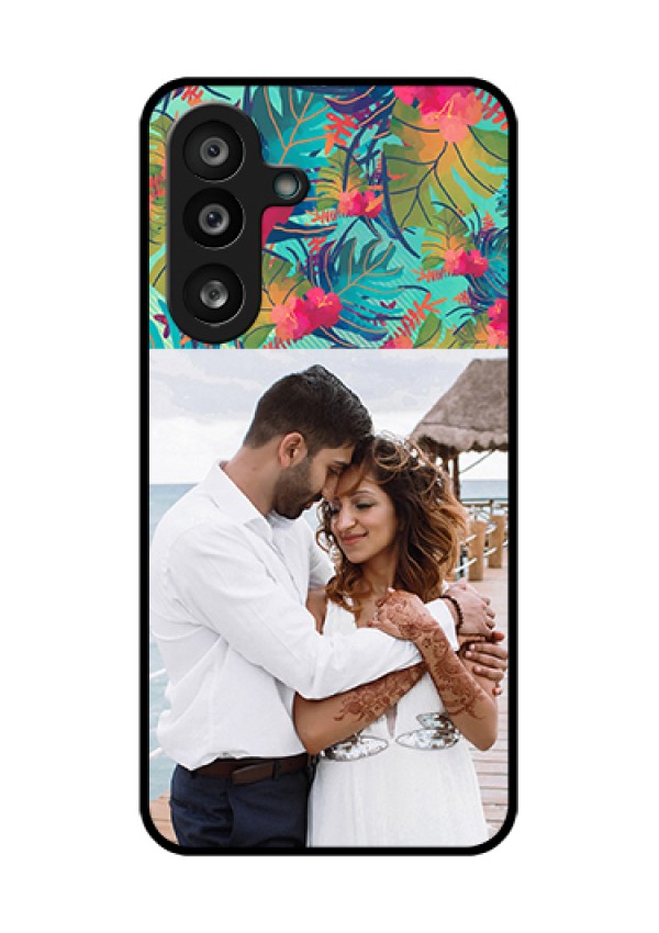 Samsung Galaxy F56 5G Custom Glass Phone Case - Watercolor Floral Design