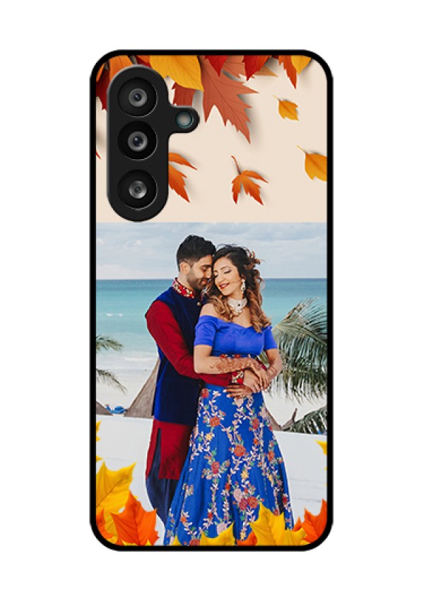 Samsung Galaxy F56 5G Custom Glass Phone Case - Autumn Maple Leaves Design