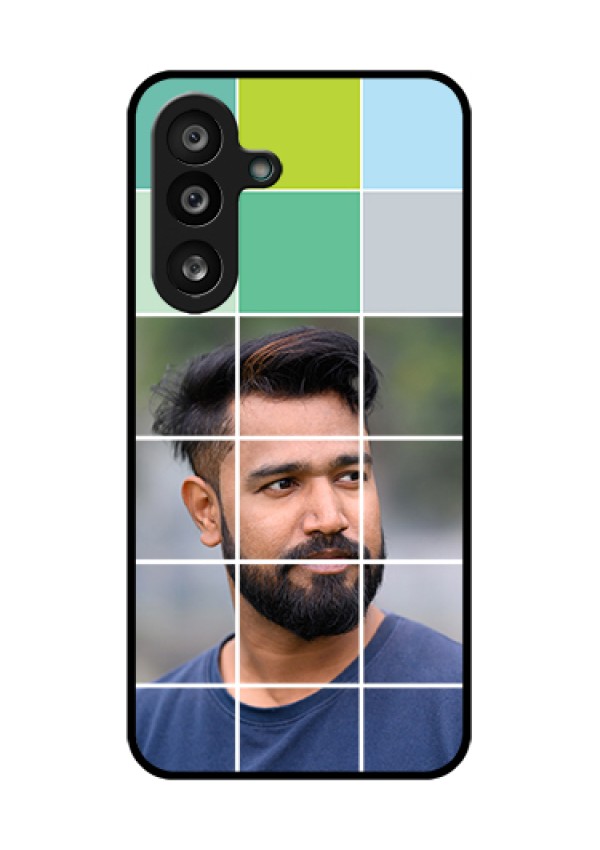 Samsung Galaxy F56 5G Custom Glass Phone Case - With White Box Pattern