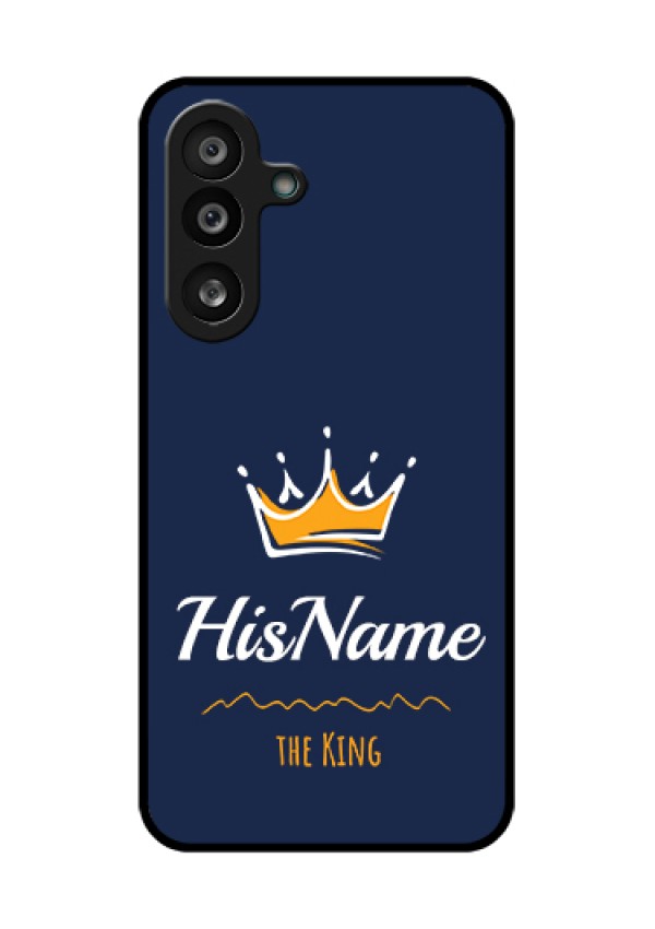 Samsung Galaxy F56 5G Custom Glass Phone Case - King With Name Design