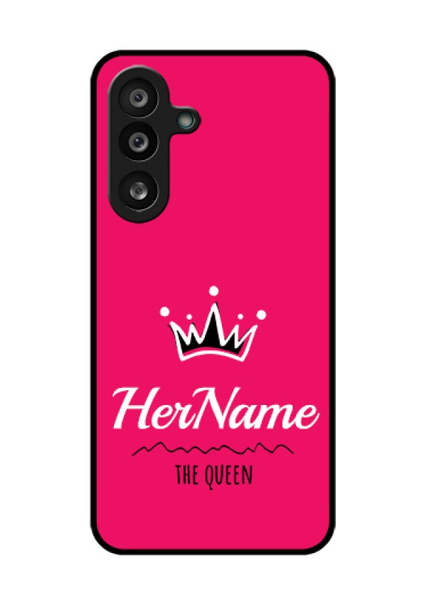 Samsung Galaxy F56 5G Custom Glass Phone Case - Queen With Name Design