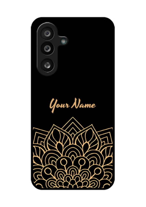 Samsung Galaxy F56 5G Custom Glass Phone Case - Golden Mandala Design