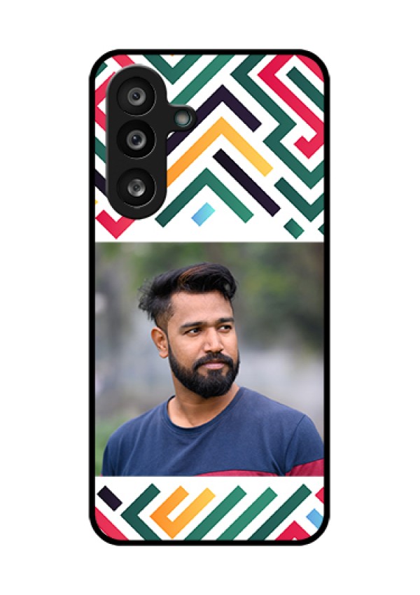 Samsung Galaxy F56 5G Custom Glass Phone Case - Colorful Maze Pattern Design