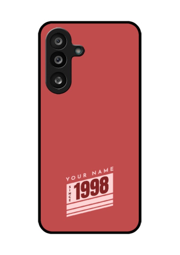 Samsung Galaxy F56 5G Custom Glass Phone Case - Red Custom Year Of Birth Design