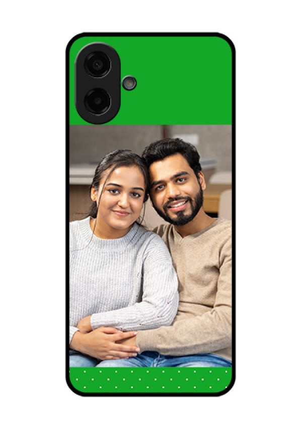 Samsung Galaxy F70e 5G Custom Glass Phone Case - Green Pattern Design