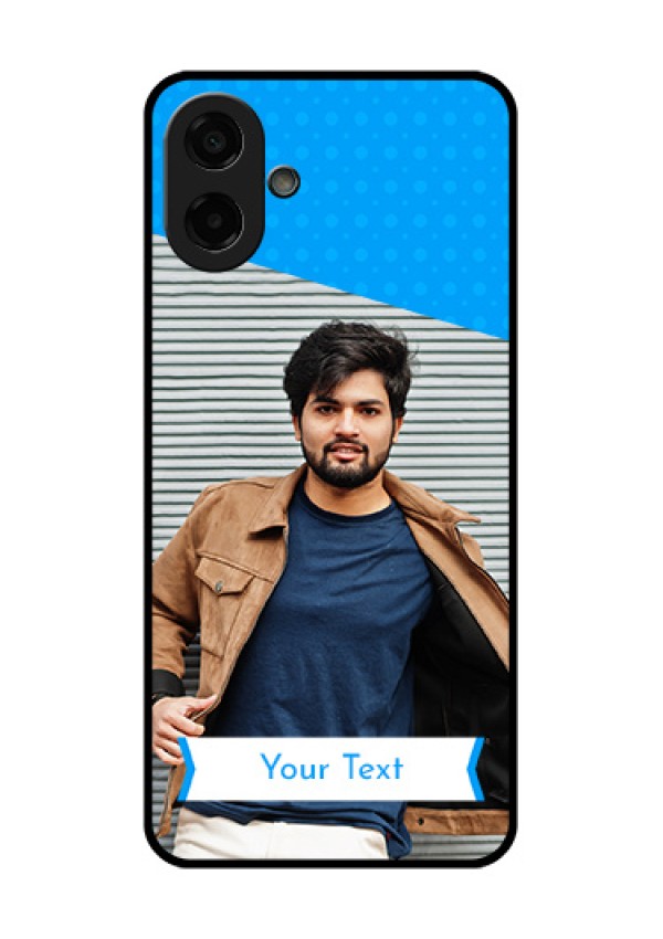 Samsung Galaxy F70e 5G Custom Glass Phone Case - Simple Blue Color Design