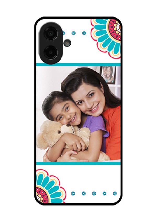 Samsung Galaxy F70e 5G Custom Glass Phone Case - Flower Design