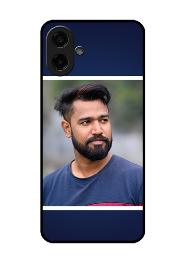 Samsung Galaxy F70e 5G Custom Glass Phone Case - Simple Royal Blue Design