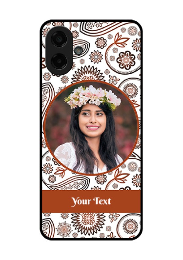 Samsung Galaxy F70e 5G Custom Glass Phone Case - Abstract Flower Design