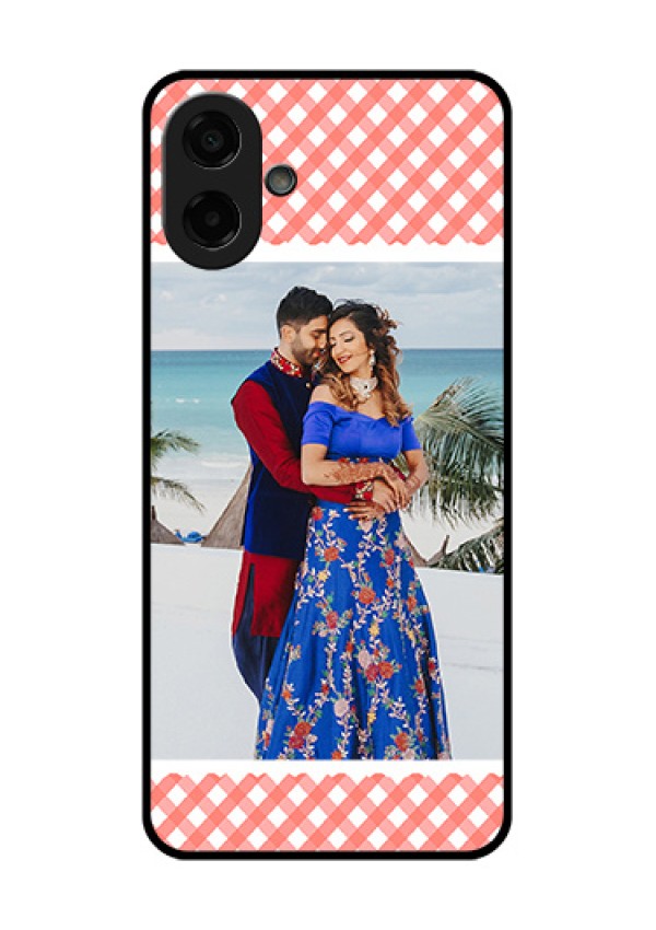 Samsung Galaxy F70e 5G Custom Glass Phone Case - Pink Pattern Design