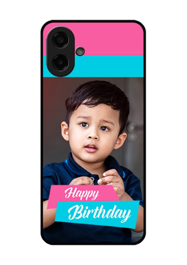 Samsung Galaxy F70e 5G Custom Glass Phone Case - Image Holder With 2 Color Design