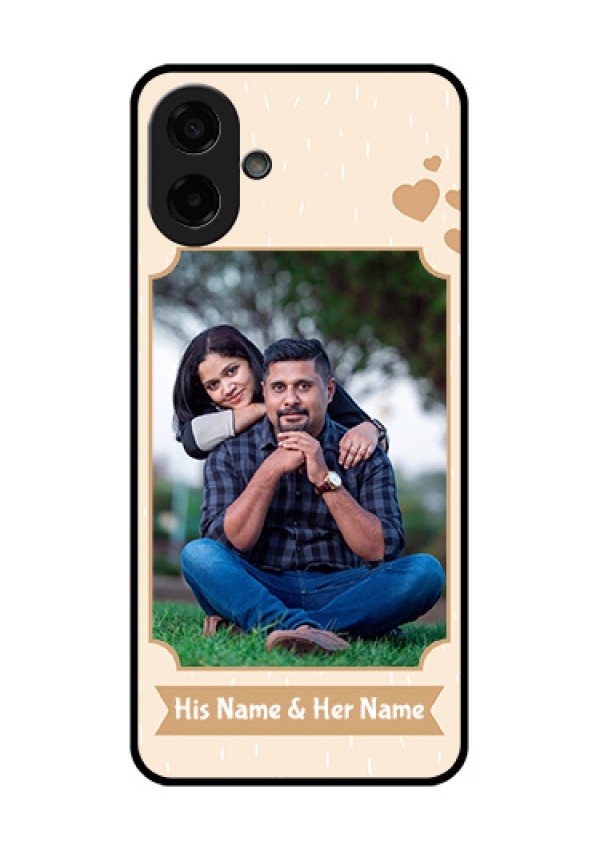 Samsung Galaxy F70e 5G Custom Glass Phone Case - With Confetti Love Design