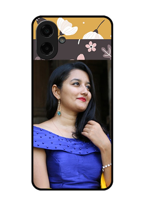 Samsung Galaxy F70e 5G Custom Glass Phone Case - Stylish Floral Design