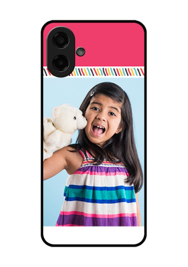 Samsung Galaxy F70e 5G Custom Glass Phone Case - Line Art Design