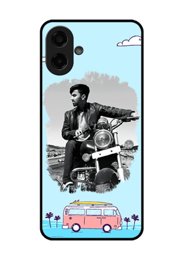 Samsung Galaxy F70e 5G Custom Glass Phone Case - Travel & Adventure Design