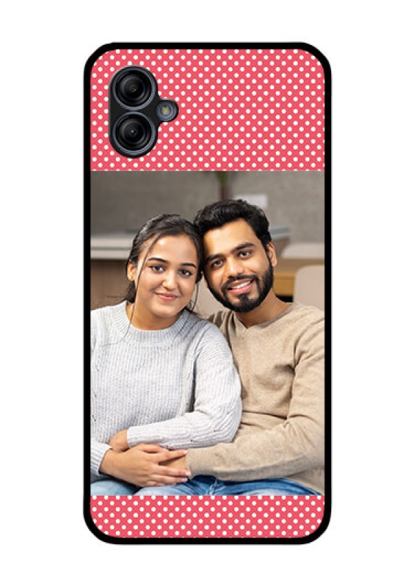 Galaxy M04 Custom Glass Phone Case - White Dotted Design