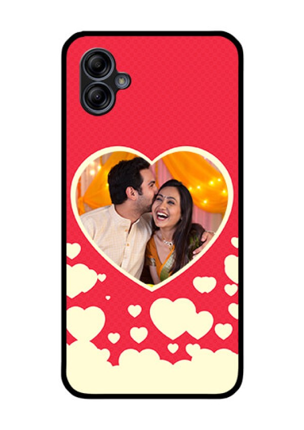 Galaxy M04 Custom Glass Mobile Case - Love Symbols Phone Cover Design