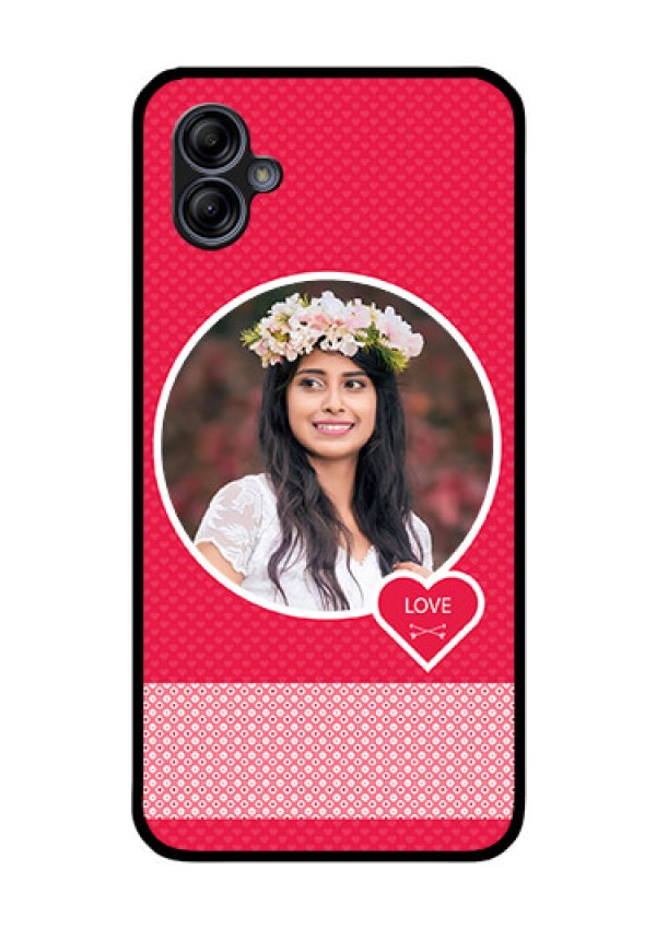 Galaxy M04 Personalised Glass Phone Case - Pink Pattern Design