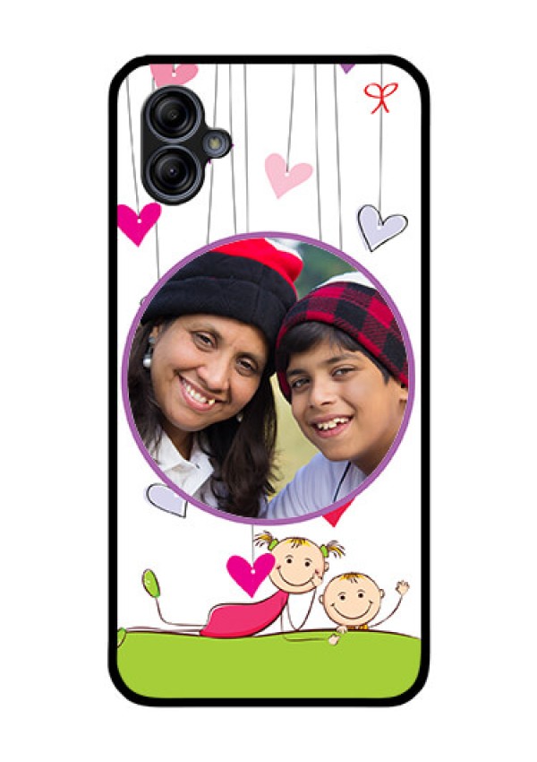 Galaxy M04 Photo Printing on Glass Case - Cute Kids Phone Case Design