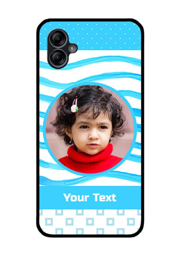 Galaxy M04 Custom Glass Phone Case - Simple Blue Case Design