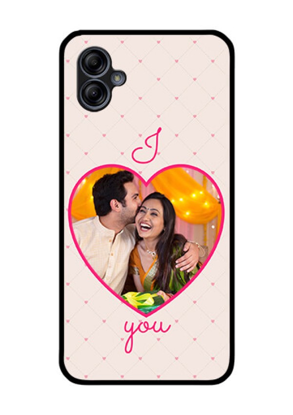 Galaxy M04 Custom Glass Mobile Case - Heart Shape Design
