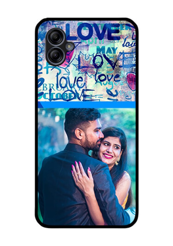 Galaxy M04 Custom Glass Mobile Case - Colorful Love Design