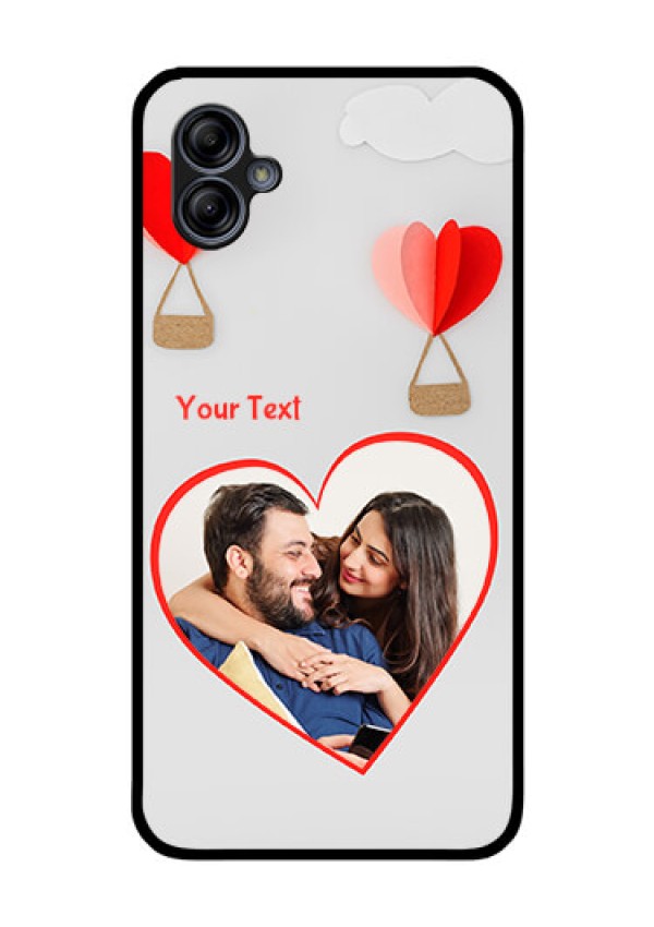 Galaxy M04 Custom Glass Mobile Case - Parachute Love Design