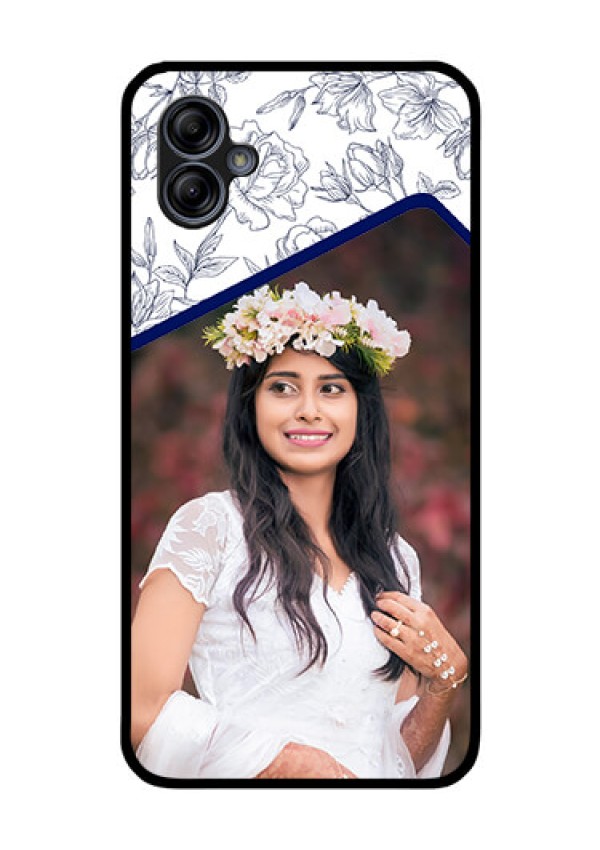 Galaxy M04 Personalized Glass Phone Case - Premium Floral Design