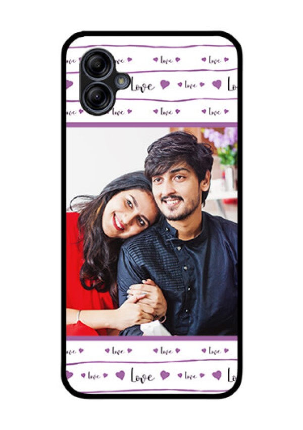 Galaxy M04 Custom Glass Mobile Case - Couples Heart Design