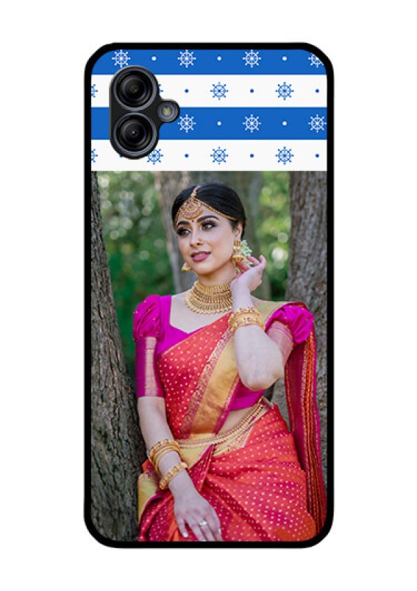 Galaxy M04 Photo Printing on Glass Case - Snow Pattern Design