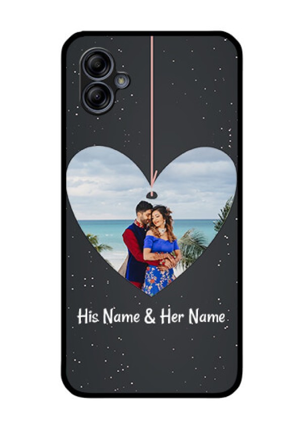 Galaxy M04 Custom Glass Phone Case - Hanging Heart Design
