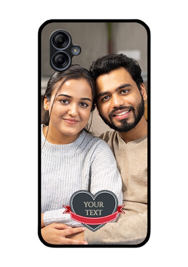 Galaxy M04 Custom Glass Phone Case - Just Married Couple Design