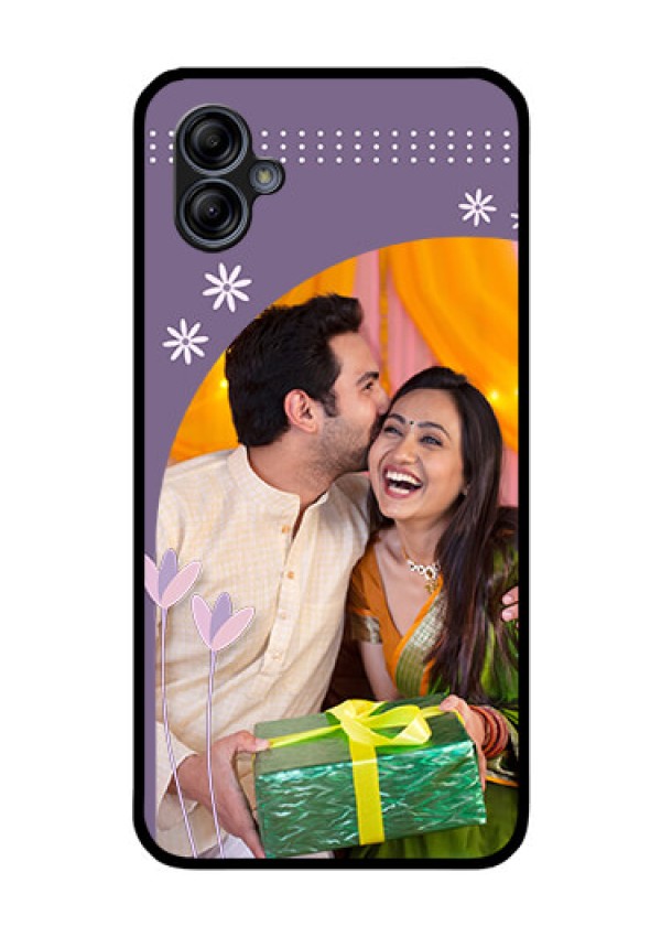 Galaxy M04 Custom Glass Mobile Case - Lavender flowers design