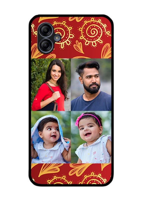 Galaxy M04 Photo Printing on Glass Case - 4 Image Traditional Design