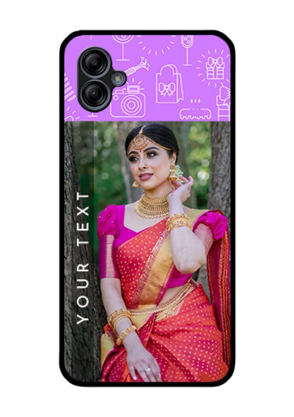 Galaxy M04 Custom Glass Mobile Case - Birthday Icons Design