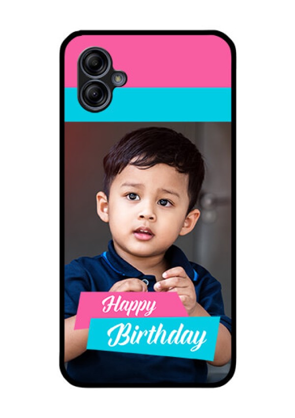 Galaxy M04 Personalized Glass Phone Case - Image Holder with 2 Color Design
