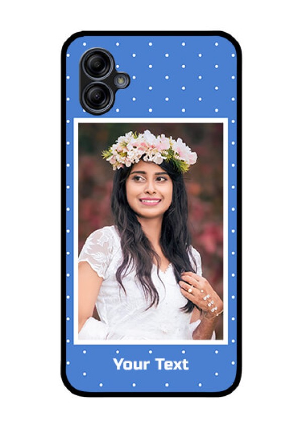 Galaxy M04 Photo Printing on Glass Case - Polka dots design