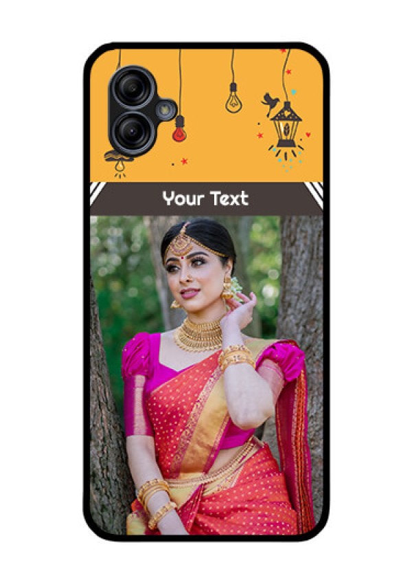 Galaxy M04 Custom Glass Mobile Case - with Family Picture and Icons