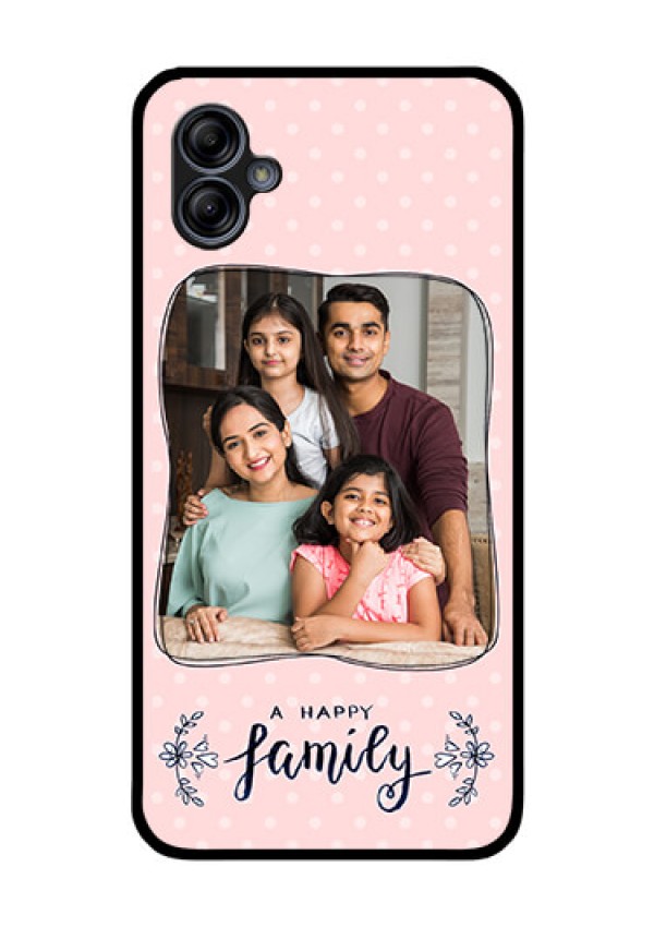Galaxy M04 Custom Glass Phone Case - Family with Dots Design
