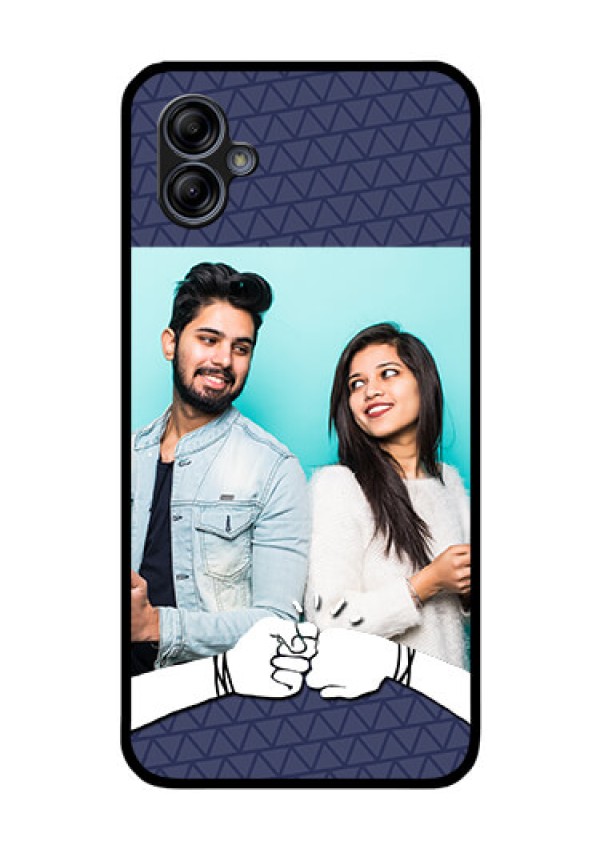 Galaxy M04 Photo Printing on Glass Case - with Best Friends Design