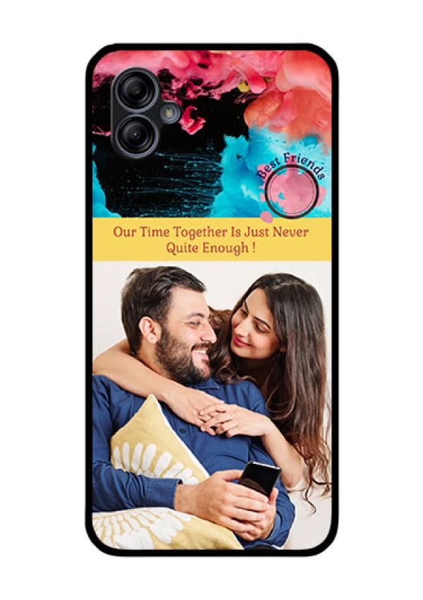 Galaxy M04 Custom Glass Mobile Case - Quote with Acrylic Painting Design