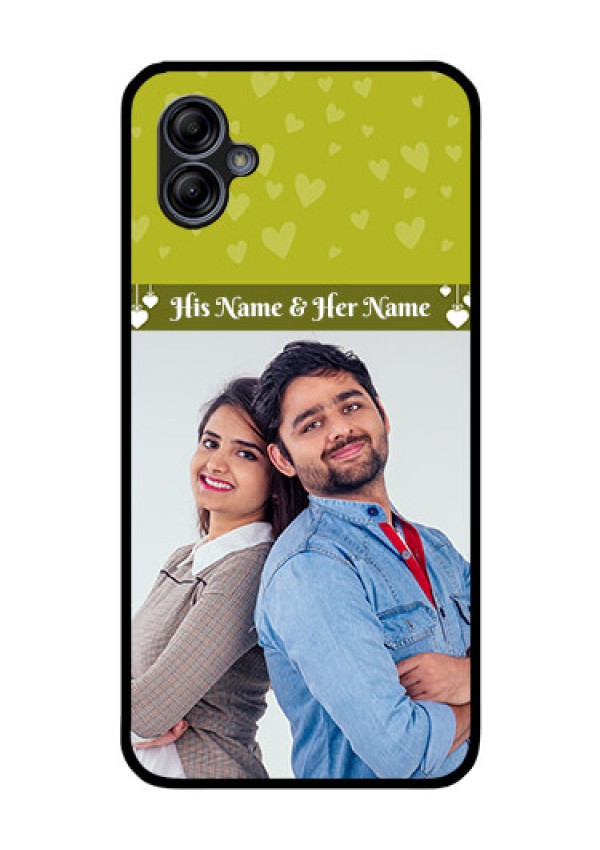 Galaxy M04 Custom Glass Phone Case - You & Me Heart Design