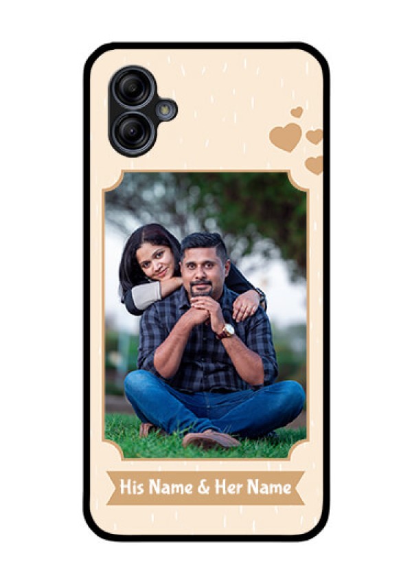 Galaxy M04 Custom Glass Phone Case - with confetti love design