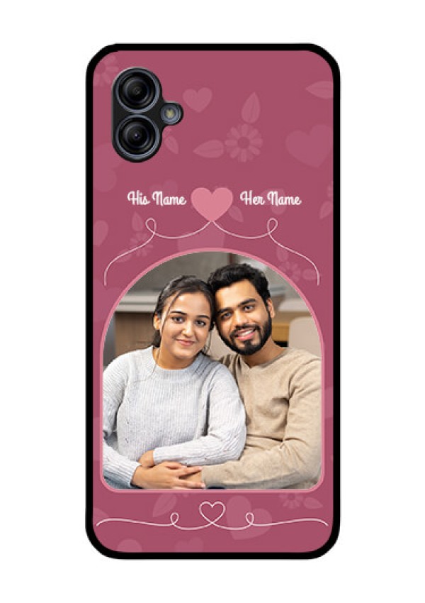 Galaxy M04 Photo Printing on Glass Case - Love Floral Design