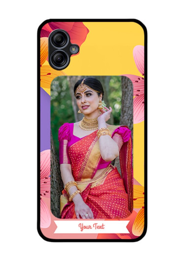 Galaxy M04 Custom Glass Mobile Case - 3 Image With Vintage Floral Design