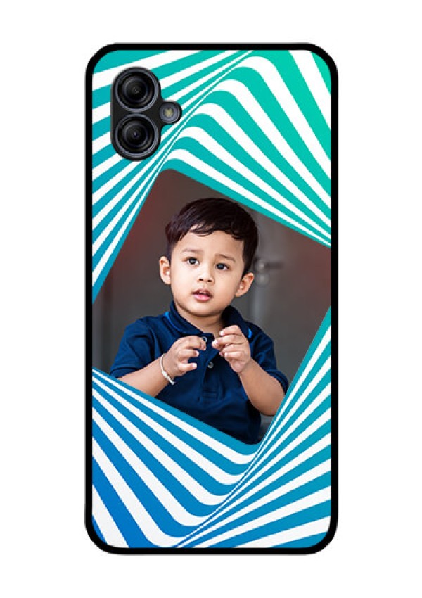 Galaxy M04 Personalized Glass Phone Case - Abstract Spiral Design