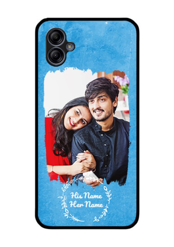 Galaxy M04 Custom Glass Phone Case - Blue Color Vintage Design
